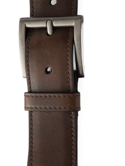 Prada Antiqued Leather Belt In Brown