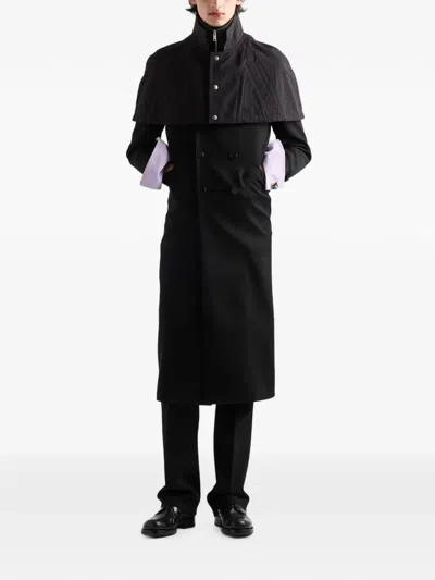 Prada Technical Fabric Capelet In Black