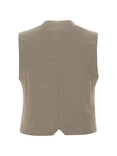 Bob Microtextured Button-up Waistcoat In Gray