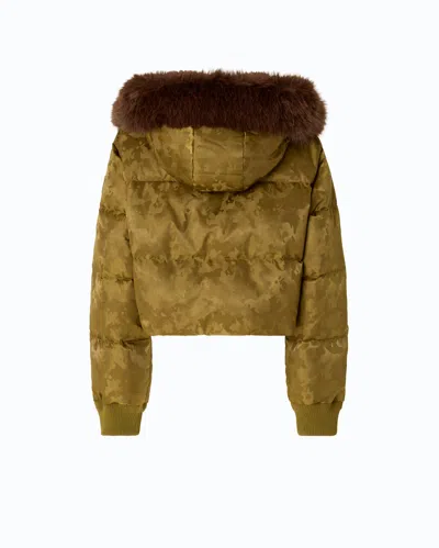 Pinko Camouflage-pattern Puffer Jacket In Brown
