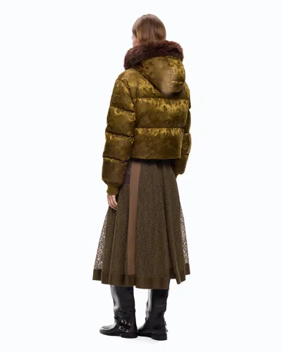 Pinko Camouflage-pattern Puffer Jacket In Brown