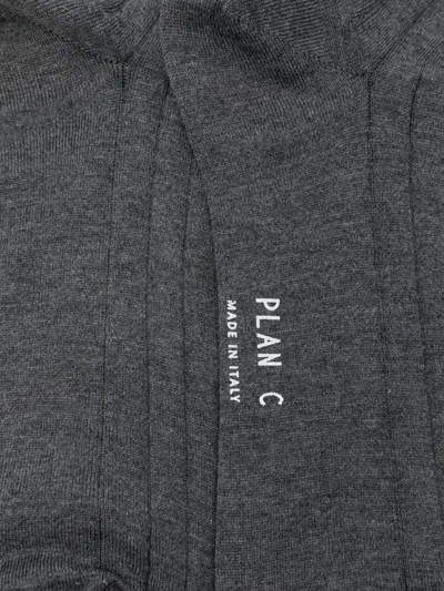 Plan C Ribbed Two-tone Socks In Multi