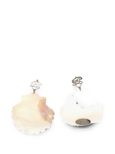 Dsquared2 Shell Logo Earrings In Silver
