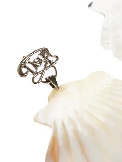Dsquared2 Shell Logo Earrings In Silver