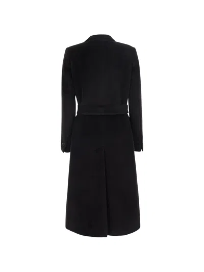 Tagliatore Jole Double-breasted Belted Coat In Black