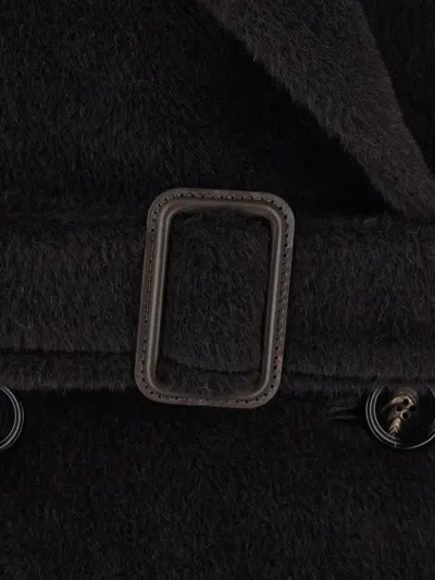Tagliatore Jole Double-breasted Belted Coat In Black