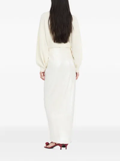 Rotate Birger Christensen Merino Wool-cashmere Oversized Pullover Sweater In White