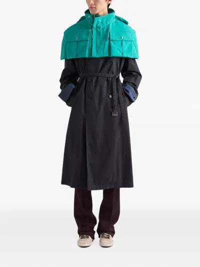 Prada Technical Fabric Capelet In Blue