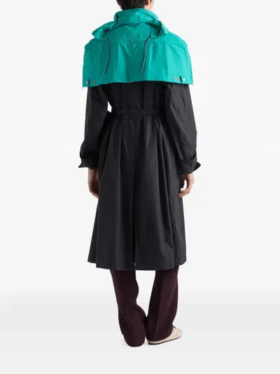 Prada Technical Fabric Capelet In Blue
