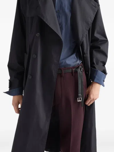 Prada Wool Pants In Burgundy