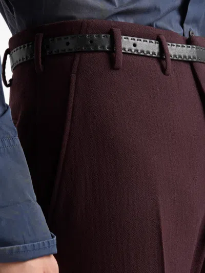 Prada Wool Pants In Burgundy