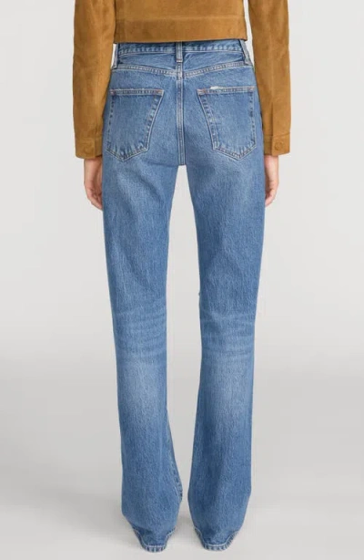 Frame The Vertical High Waist Relaxed Straight Leg Jeans In Blue