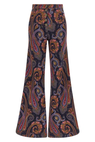 Etro Paisley-print Flared Jeans In Multi