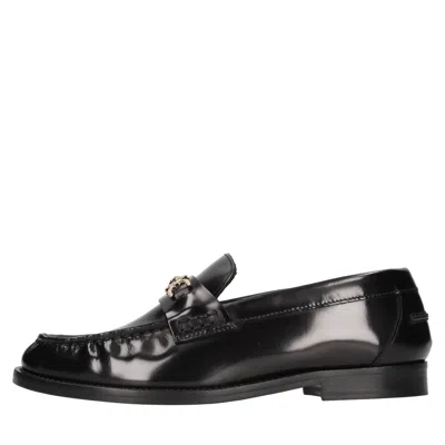 Versace Leather Loafer In Black