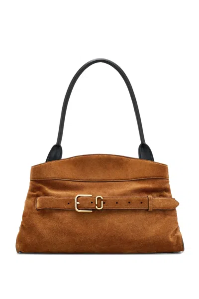 Marc Jacobs Shoulder Bag Adjustable Strap Suede Finish In Marrone