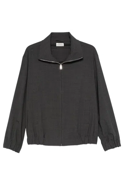 P.a.r.o.s.h Wool Bomber Jacket In Black