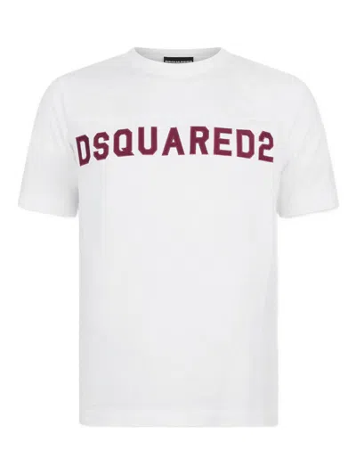Dsquared2 Cool Football Crew Cotton T-shirt In White