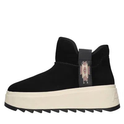 Ash Suede Leather Platform Boots In Black