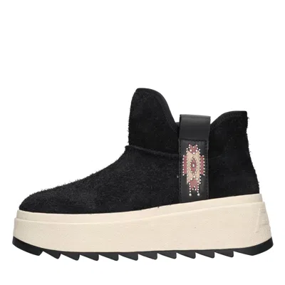 Ash Suede Leather Platform Boots In Nero Neri E Grigi