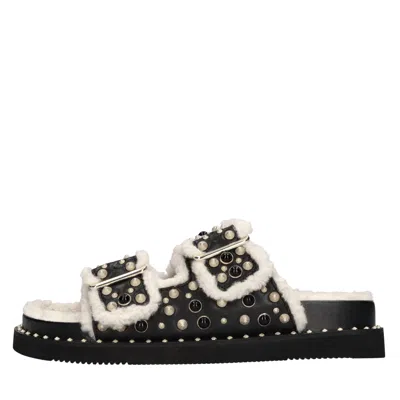 Ash Slippers Open Toe Stud Embellishment In Black
