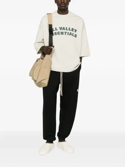 Essentials Logo-print Drop-shoulder T-shirt In White