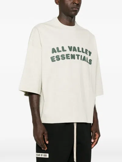 Essentials Logo-print Drop-shoulder T-shirt In White