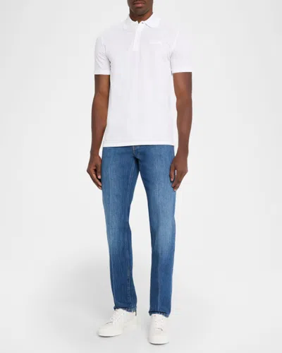 Givenchy White Polo Shirt With Logo Embroidery On The Front In Cotton Man In 100-white