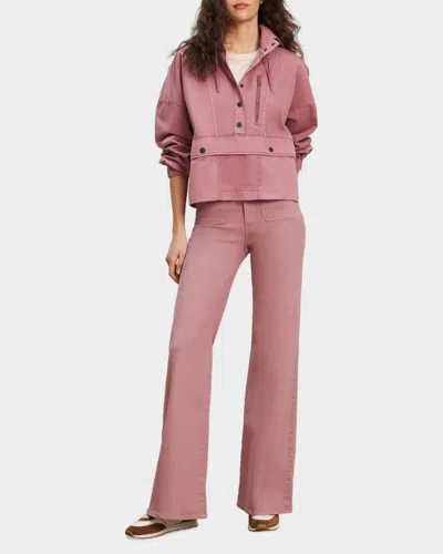 Veronica Beard Cunningham Button-front Cotton Pullover Jacket In Pink