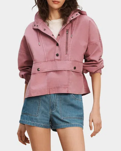 Veronica Beard Cunningham Button-front Cotton Pullover Jacket In Pink