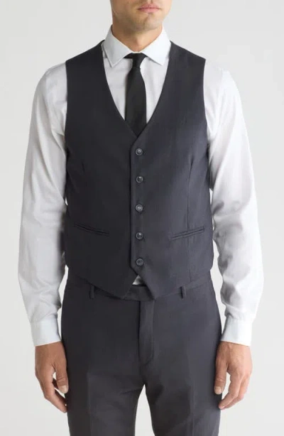 Gino Vitale Skinny Fit Solid Stretch Three Piece Suit In Multi