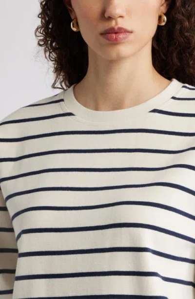 Caslon ® Stripe Pullover Sweatshirt In White