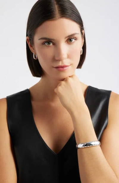 Nordstrom Hammered Hinge Bangle In Silver