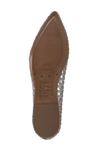 Frye Heather Woven Pointed Toe Flat In Silver