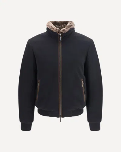 Moorer Beautiful Cashmere And Silk Bomber Jackets In Black