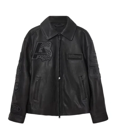 Allsaints Garrison Patch Leather Jacket In Black