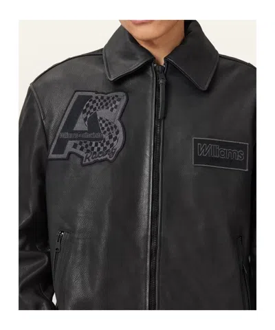 Allsaints Garrison Patch Leather Jacket In Black