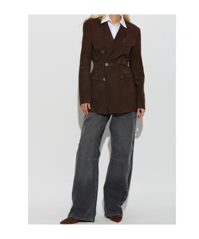 Arma Safia Double-breasted Jacket In Brown