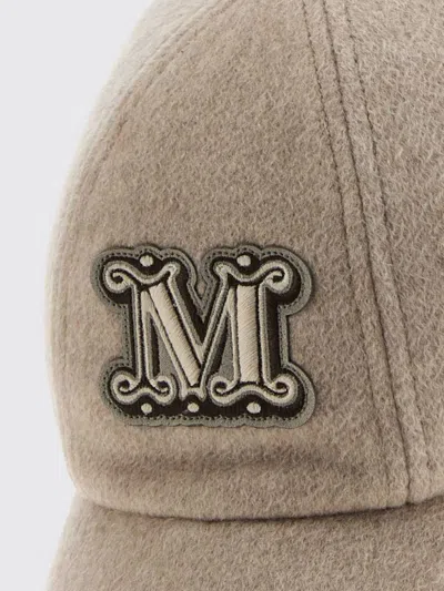 Max Mara Camel Monogram Baseball Cap In Neutral