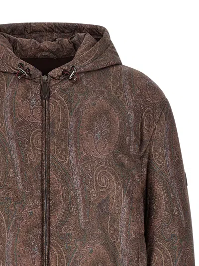 Etro Brown Polyester Men's Bomber In Brown