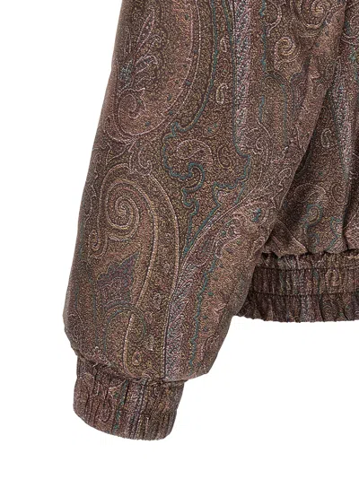 Etro Brown Polyester Men's Bomber In Brown