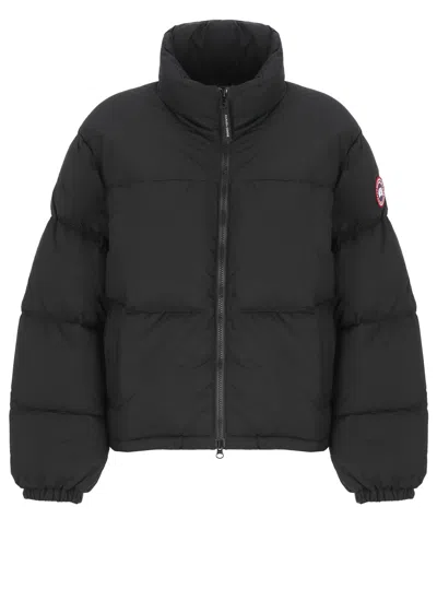 Canada Goose Cropped Puffer Jacket High Neck Hem Drawstring In Black