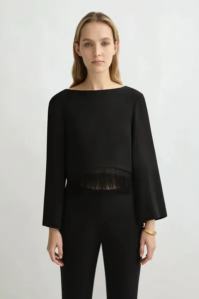 Posse Bianca Long-sleeved Blouse In Black