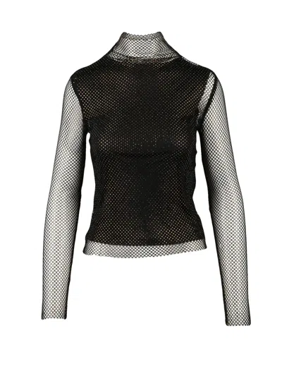Sportmax Black Polyester-blend Stretch Blouse In Black