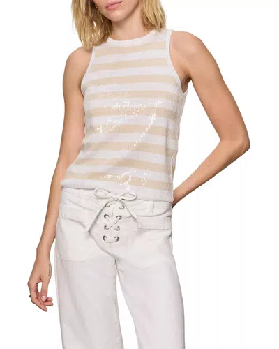 Sanctuary Summer Shine Sequin Shell Tank In White In Multi