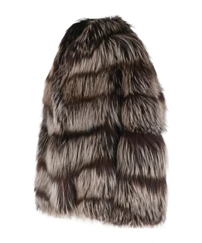Simonetta Ravizza 'banny' Fox Fur 'silver Fox Iris' In Gray