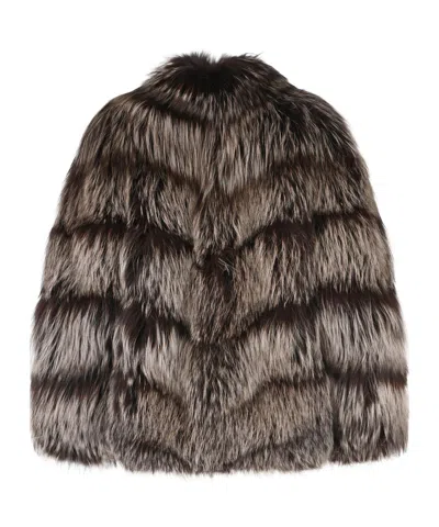 Simonetta Ravizza 'banny' Fox Fur 'silver Fox Iris' In Gray