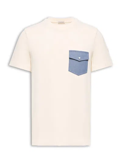 Moncler Cotton Denim-pocket T-shirt