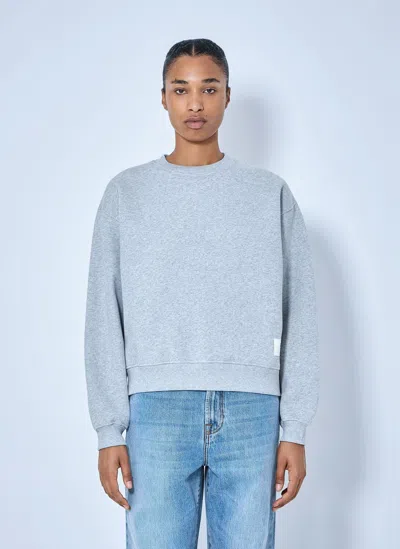 Rohe Crew Neck Ribbed-trim Sweatshirt In Gray