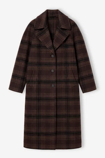 Filippa K Vanessa Vented Check Coat In Brown Check