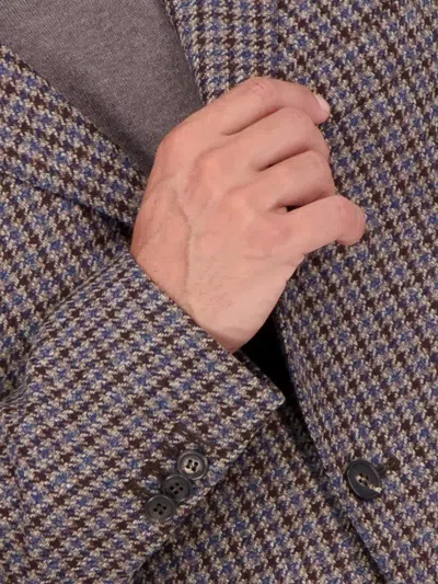 Slowear Houndstooth-pattern Montedoro Jacket In Brown